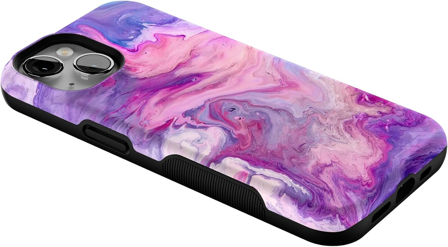 Casely iPhone 14 Case | Tie Dying Over You | Purple Marble | Bold Protective Design | Compatible with MagSafe