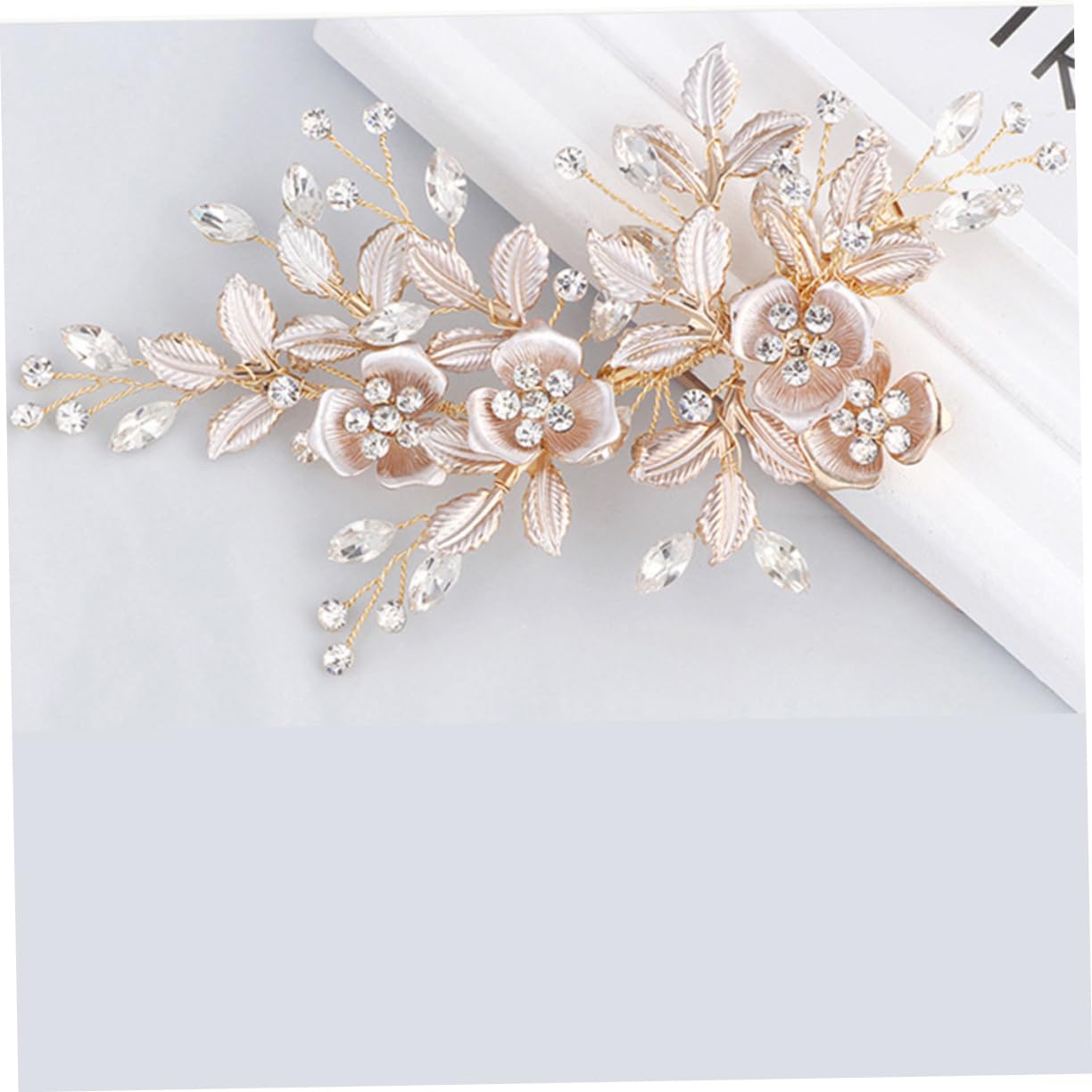 FRCOLOR 3stücke Braut Haarkamm Mit Floralen Kristallen Im Roségold-design Handgemachte Hochzeits-haaraccessoires Für Anlässe Und Besondere