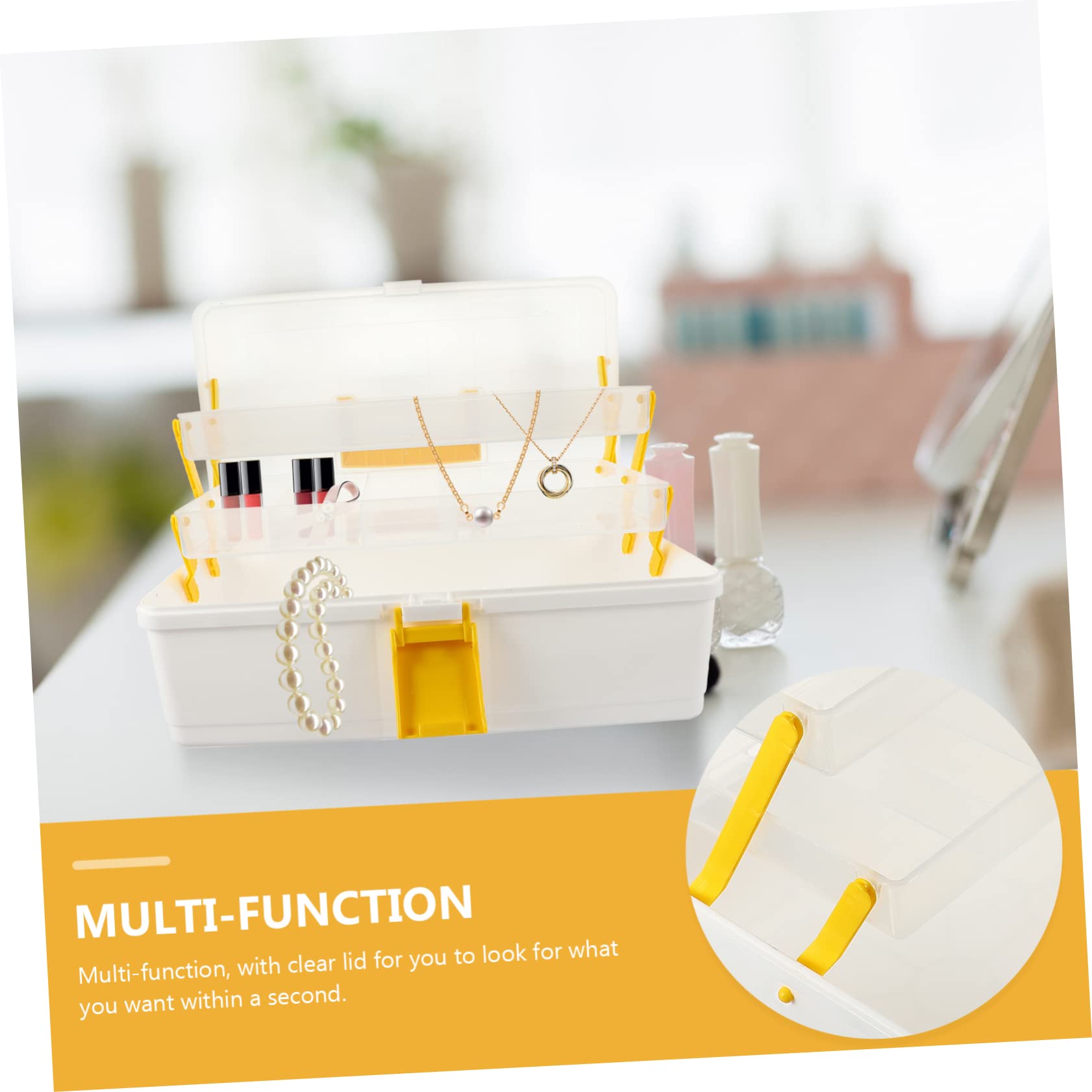 FRCOLOR Aufbewahrungsbox und Ordentliches Verstauen für Haaraccessoires aus Kunststoff mit Einfachem Tragegriff für Kosmetik und Kleine Gegenstände Beim Outdoor Trip