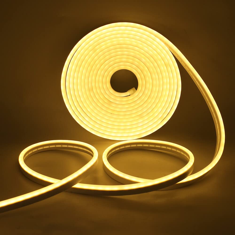 Wisada 4M LED Neon Rope Light with On/Off, Warm White 3000K Waterproof Flexible LED Strip Light, DIY Design - Image 2