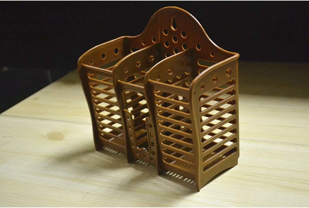 Utensil Holder Chopsticks Holder Thick Kitchen Cutlery Holder Three Grid Tableware Drain Rack Suction Cup Wall-mounted Kitchen Utensil Holder (Color : A) (B)