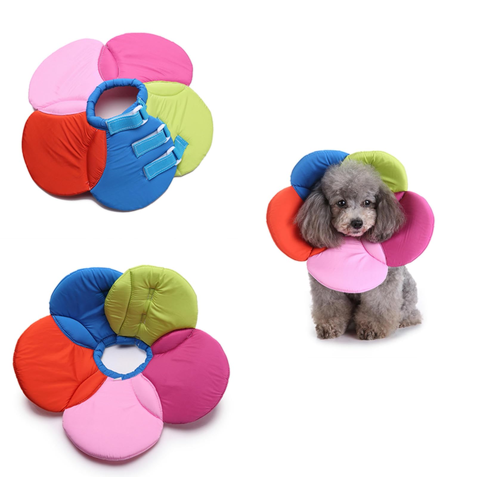 UOSIA Dog Cone Collar Soft Protective Recovery Cone Flower Shaped Collar Anti-Bite Injury Collar Pet Grooming Kit for Dogs Cats