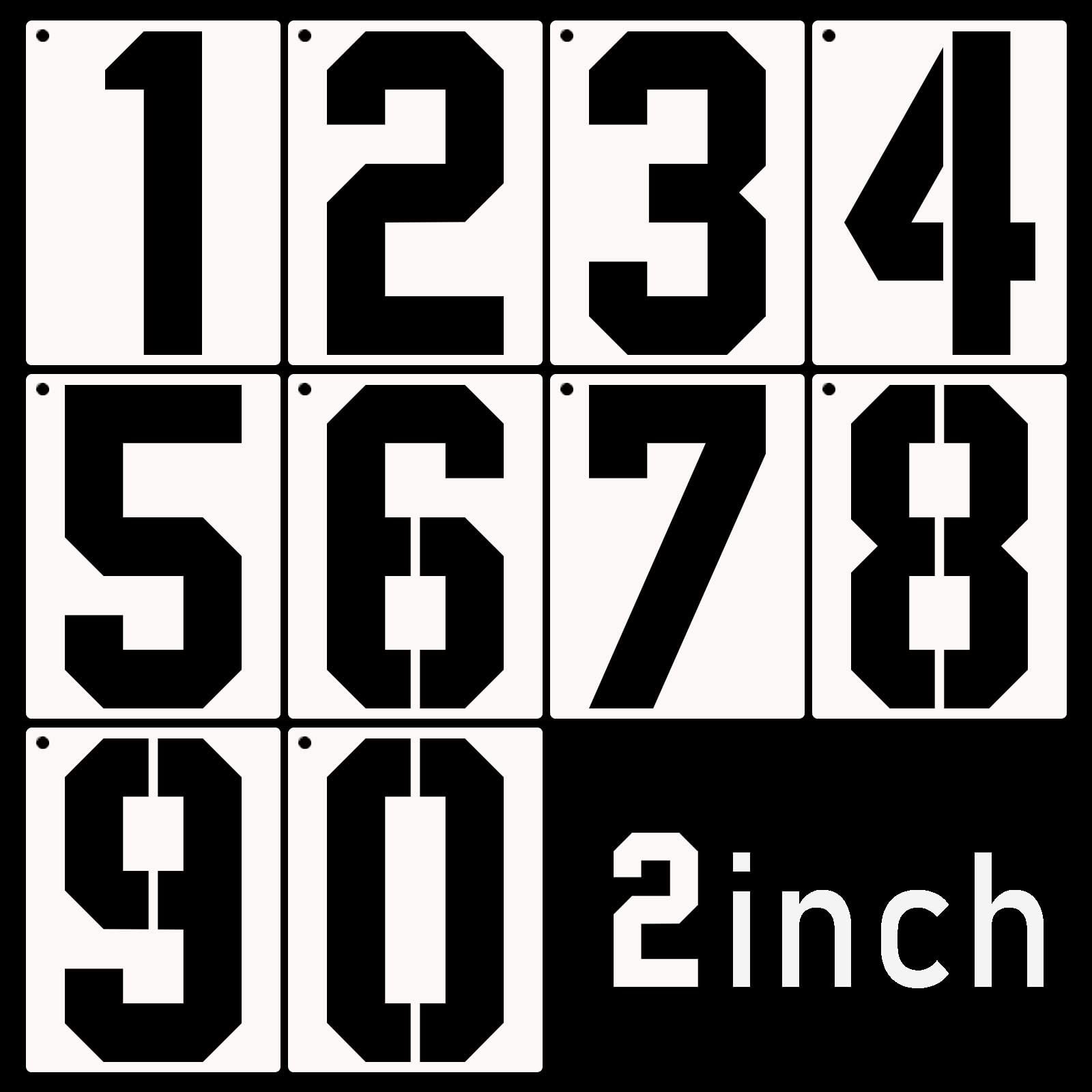 DXCYZ 2 Inch Large Number Stencils Kit 0-9 Address Number Stencils, 10PCS Reusable Plastic Painting Number Templates for Mailbox Signs, Door, Cars