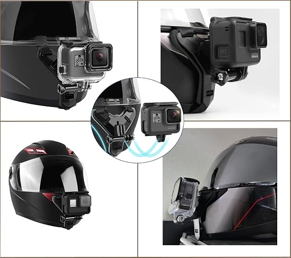 Coverzone Uzaktan Kumandalı Kask Telefon Tutucu Aksiyon Kamera Aparatı Sürüş, Moto Vlog ve Seyahat için Güçlü Sabitleme Kask Bağlantı Aparatı (Tüm Modeller ile Uyumlu) | X002