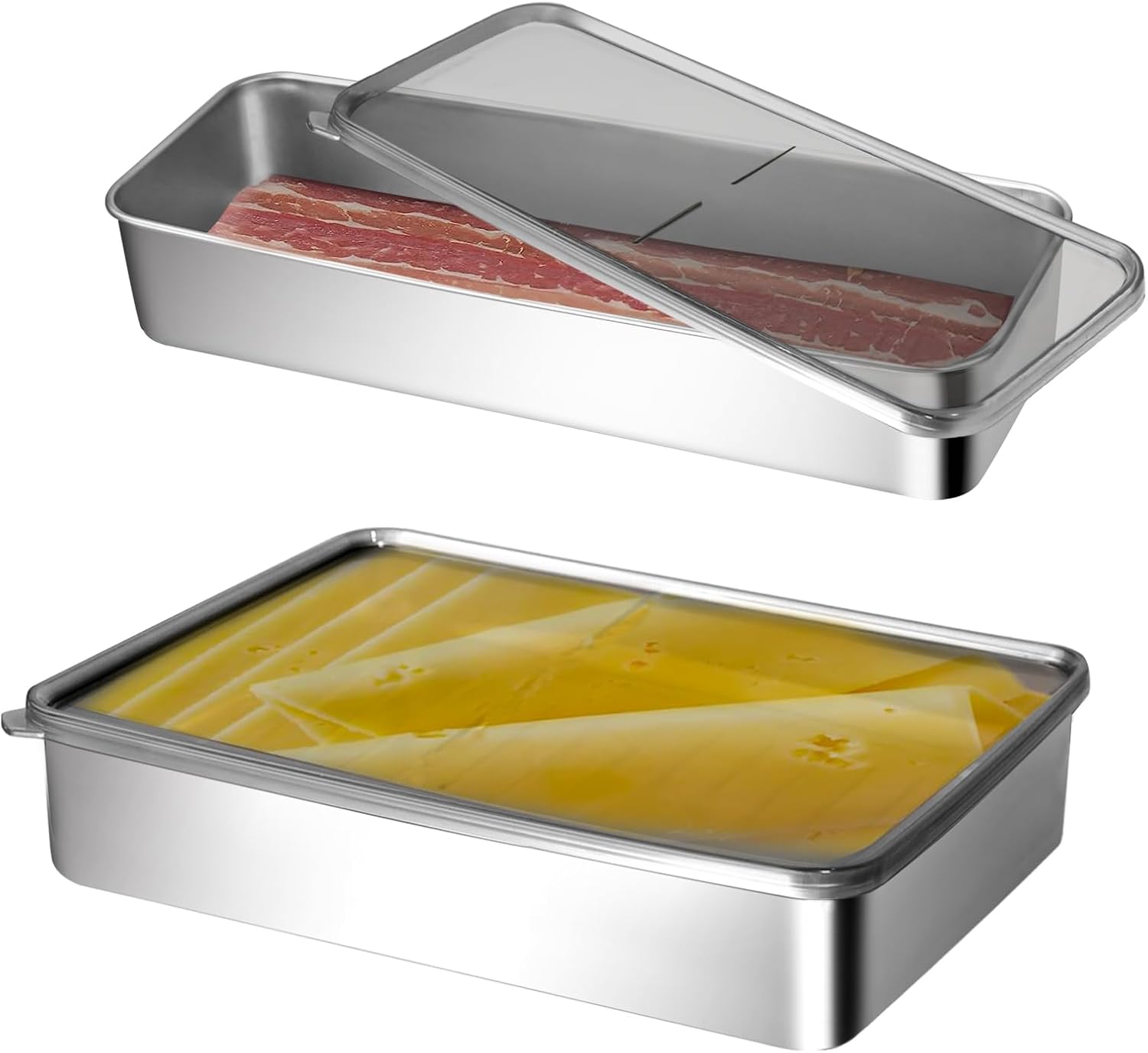 OPELETNNT Bacon Container for Refrigerator, Airtight Cheese
