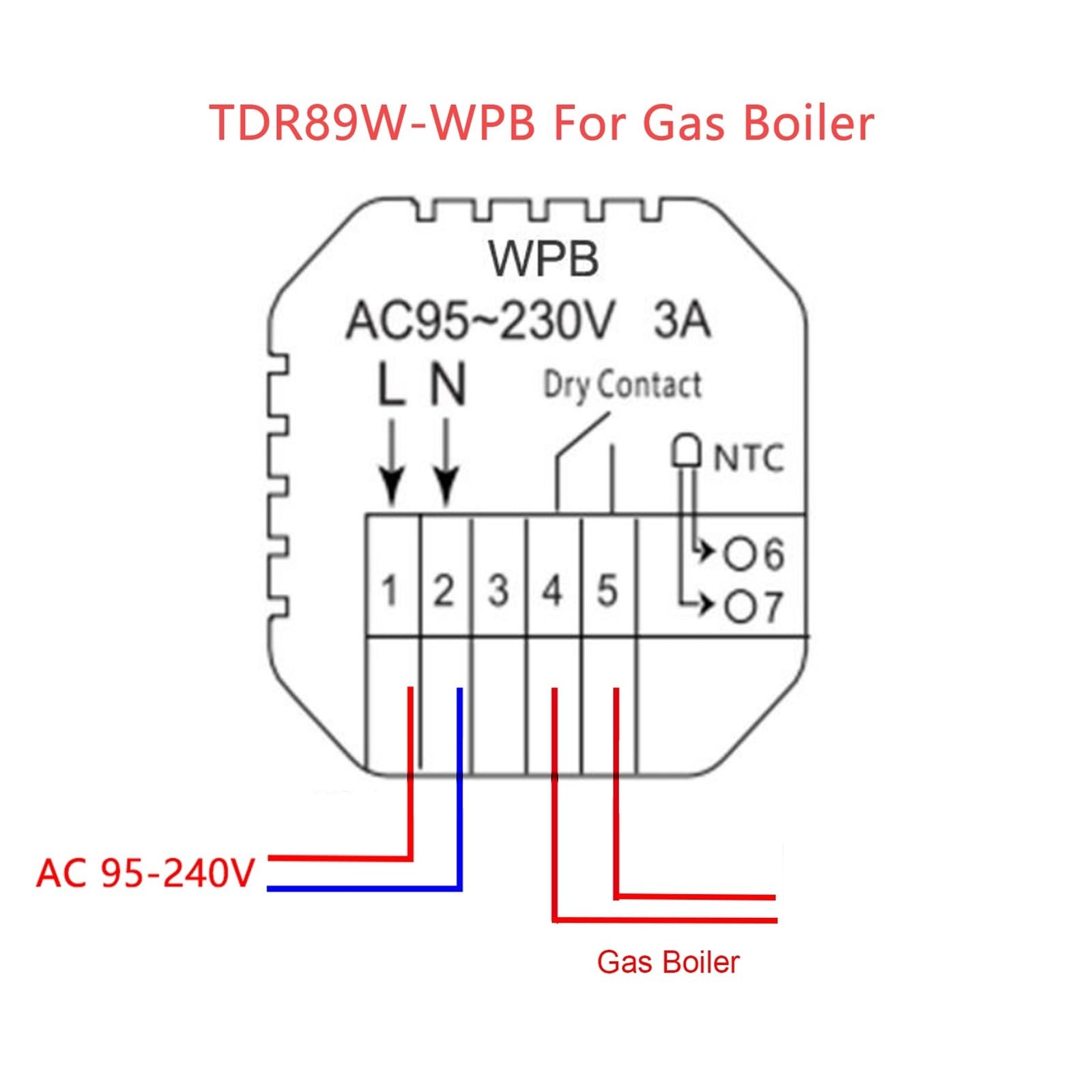 Termostato Inteligente WiFi Calentamiento de Suelo eléctrico Control Remoto Temperatura Caldera Agua/Gas Ahorra EnergíA Y Costes De CalefaccióN(TDR89W-WPB)
