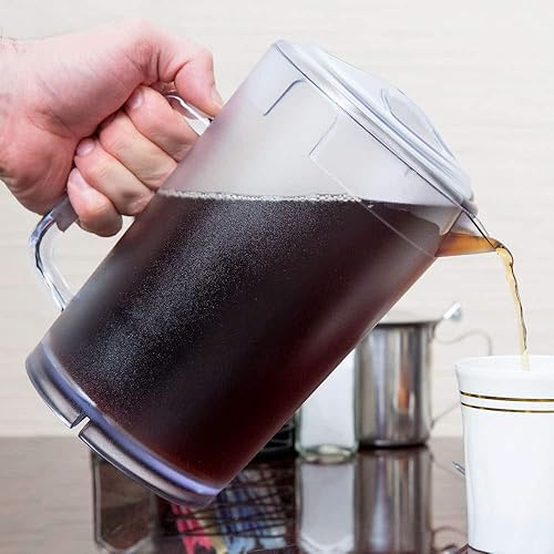 Vista 2 de GET - Jarra de plástico texturizada, resistente a los arañazos con tapa, 64 onzas, sin bisfenol A, P-3064-1-CL-EC