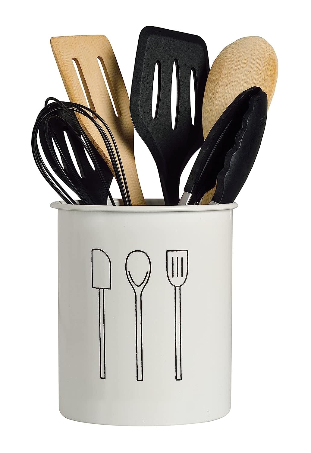 Cottage crafts Round Shaped Cutlery Caddy/Holder and Spatula Holder Ladle/Serving Spoon Stand | Kitchen Cutlery Holder Spoon and Fork Organiser for Dining Table (White) (B0C1BVXJB3) Amazon Price History, Amazon Price Tracker