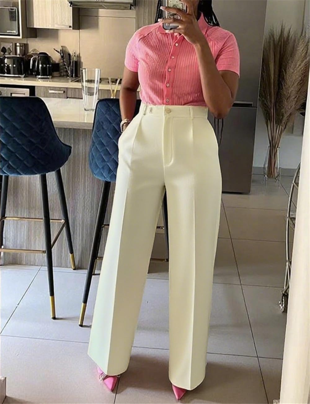 Business Casual Work Pants Dress Office Trousers Slacks with Pockets - Image 6