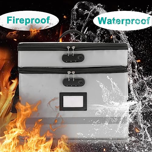 image for EXLIFBAG 2 Layer File Box with Lock, Portable Document Organizer Box w