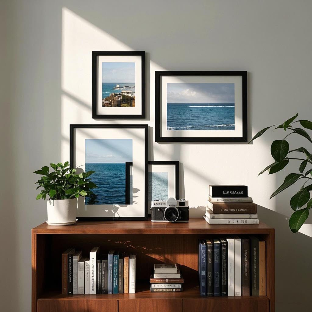 Szyeequoo Black A3 Picture Frame 2 Pack, Photo Frames with A4 Mat, Acrylic Front Safer Than Glass - Image 2