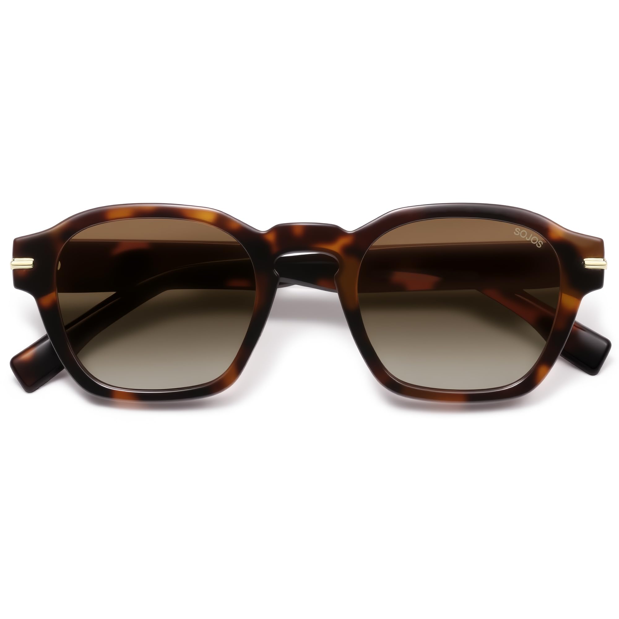 SOJOS Vintage Retro Square Polarized Sunglasses Men Standard Fit Trendy Womens Sun Glasses SJ2382