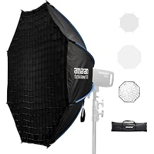 Amaran Octa Dome 120 Octagonal Bowens Mount Softbox One Snap Setup Ultra Large Light Modifier with Diffusion & Honeycomb for Portrait Photography & Video Production Portable with Carry Bag