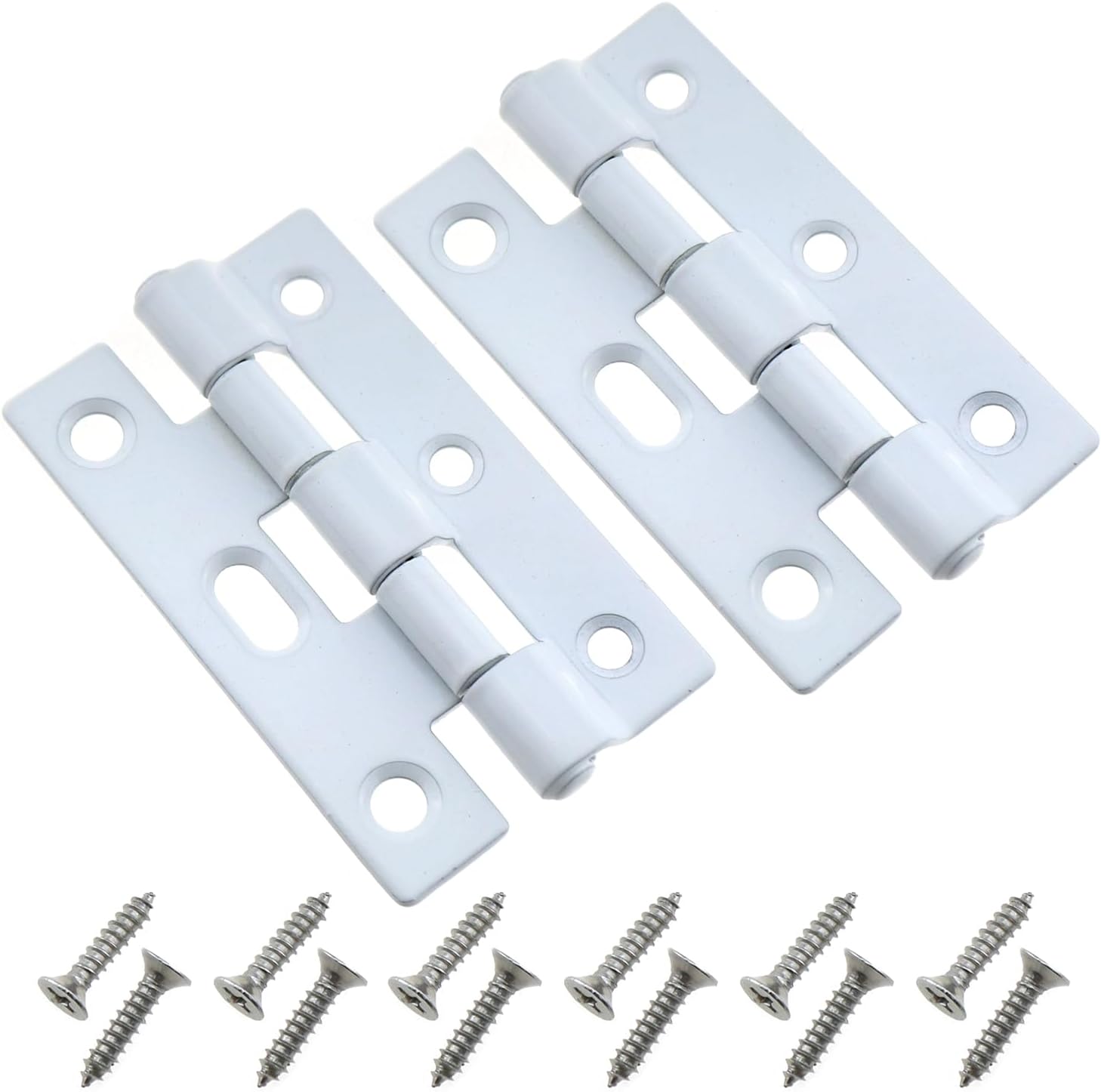 2PCS 75x45x1.8mm Furniture Hardware Trifold Butt Hinge Metal Cabinet Hinge White Wooden Box Hinge Door Hinge Suitable for Toolbox Cabinet Wardrobe
