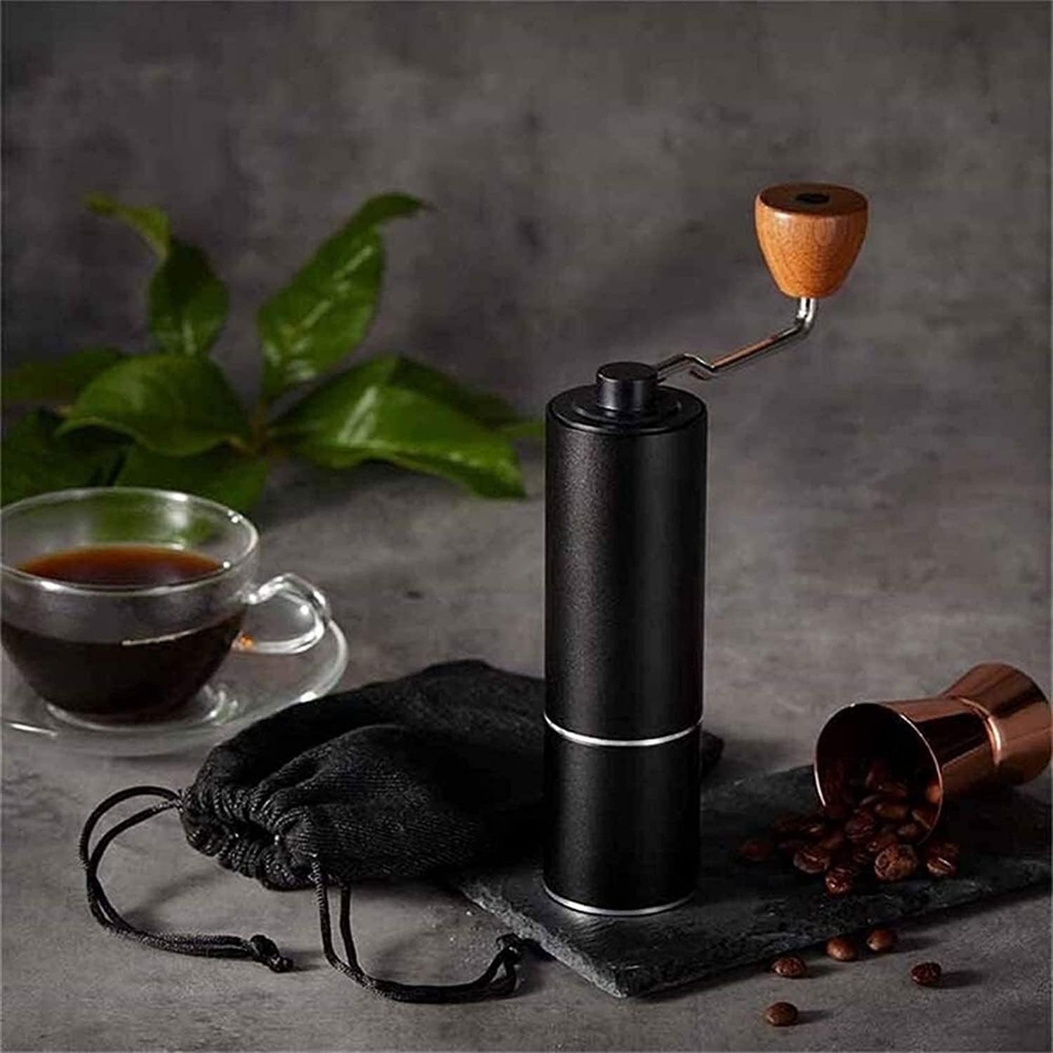 TOEWOE Manual Coffee Grinder, Portable Coffee Bean Grinder, Adjustable Grind Setting, Stainless Steel Hand Coffee Bean Grinder for Travel/Camping/Kitchen/Work