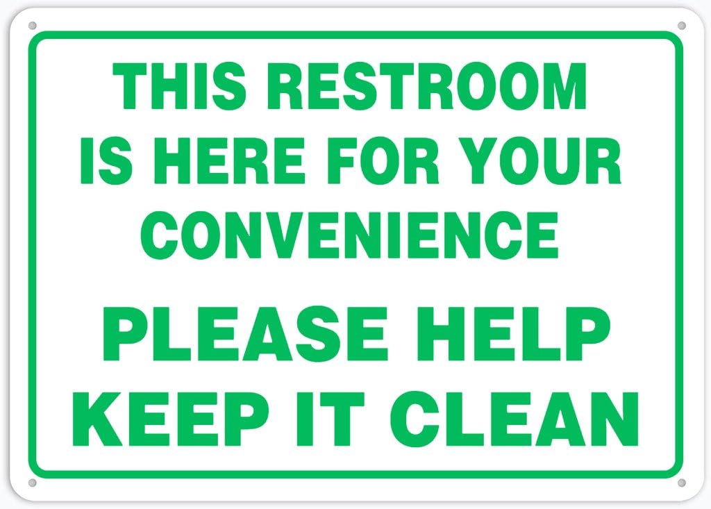 Xewazd A121 8"X12" Tin Sign - This Restroom Is For Your Convenience (Please Keep It Clean) | Bathroom Home Cafe Bar Wall Decor