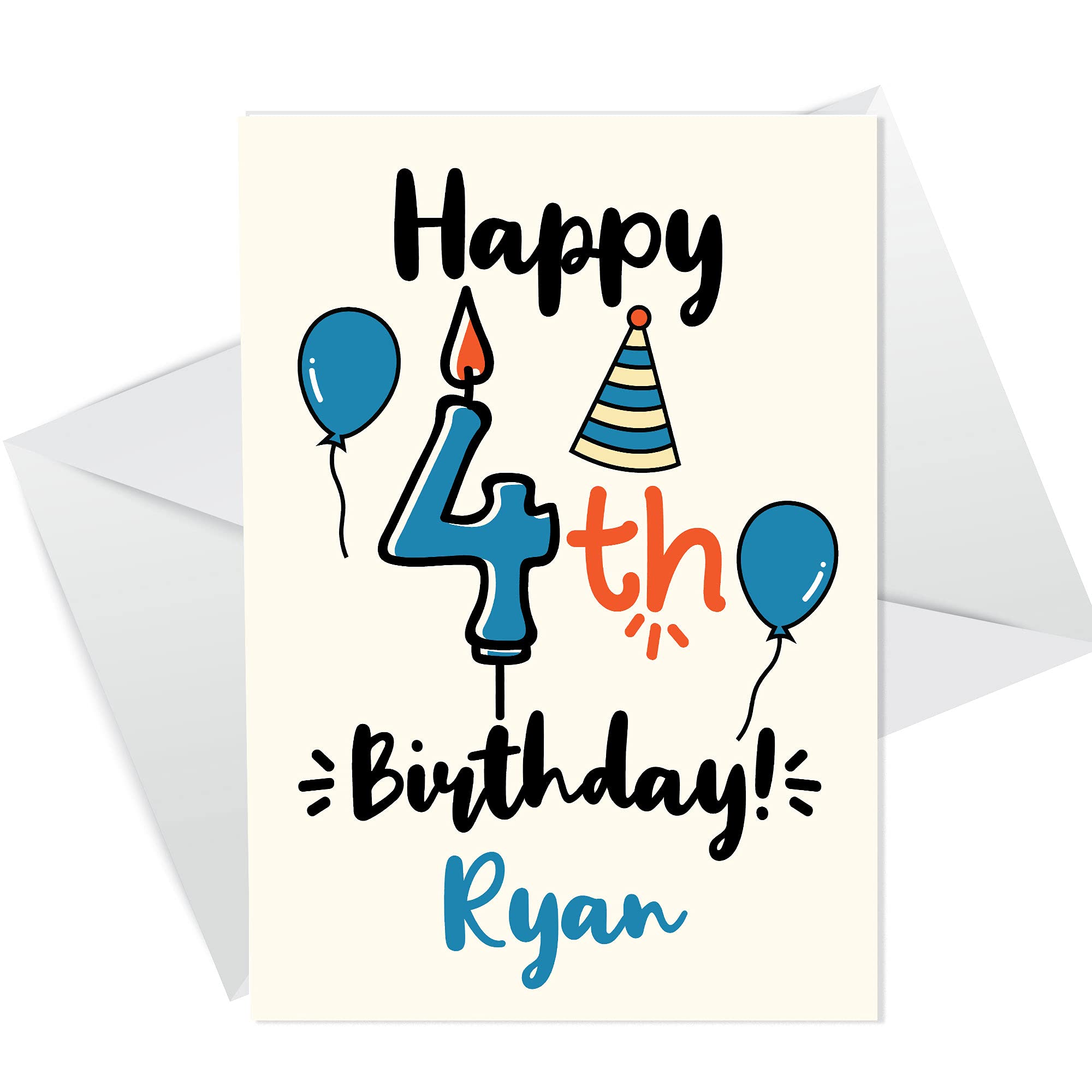 4th Birthday Card For Daughter Son Personalised Birthday Card Boy Girl Theme