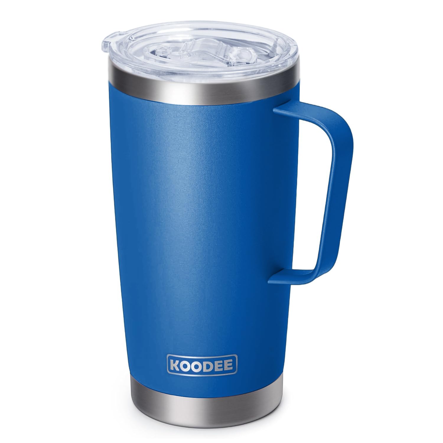 koodee 20 oz Insulated Coffee Mug with Lid and Handle, Stainless Steel Double Wall Vacuum Camping Mug Travel Coffee Tumbler (Navy)