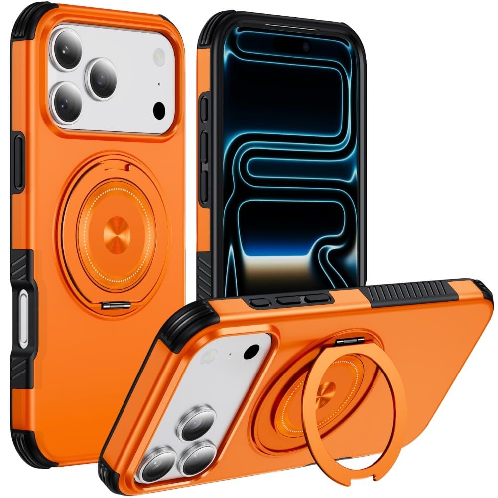 Generic Funda compatible con iPhone 17 Pro (color: naranja) a prueba de golpes, carcasa rígida de silicona dura