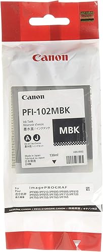 Canon Tinta OEM 0894B001AA - (PFI-102MBK) iPF 500 600 605 610 700 710 720 750 755 Tanque de tinta negro mate