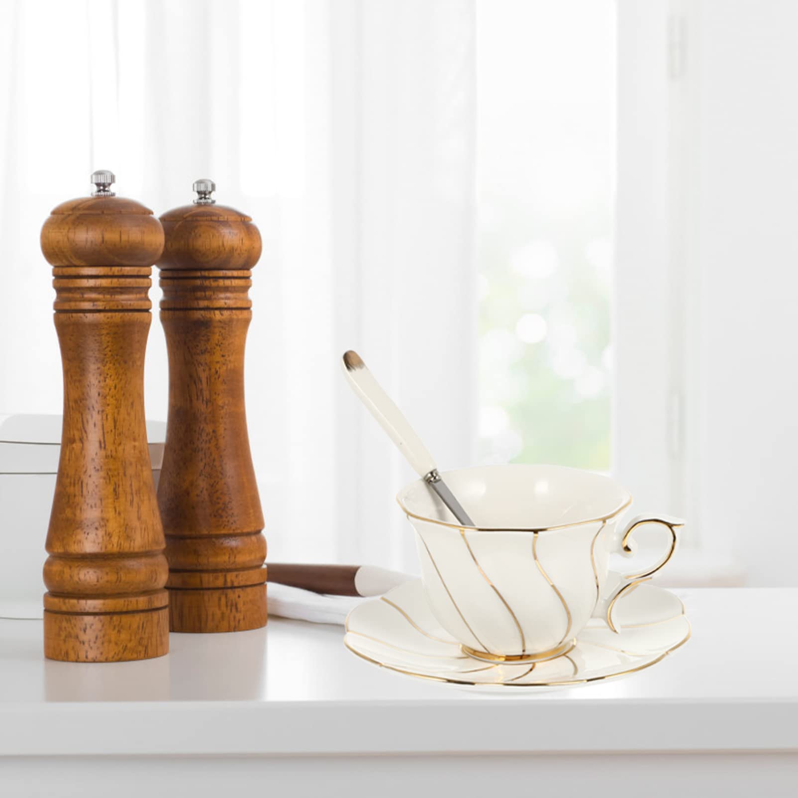 MAGICLULU Set Di Tazze E Piattini in Ceramica Di Alta Qualità Con Motivo A Filo 1 Tazza E 1 Piattino Per Caffè E Tè