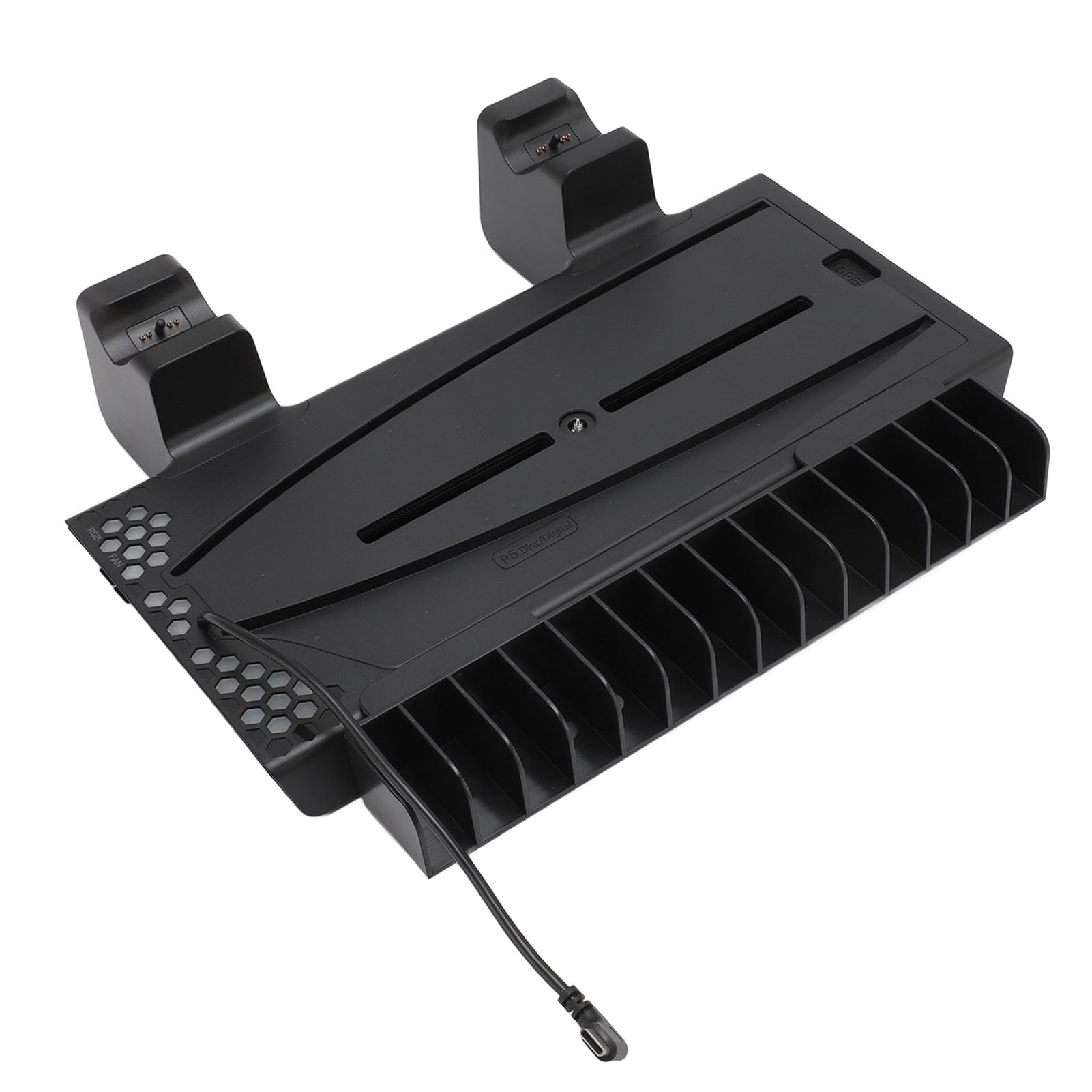 Soporte de Carga Dual Delgado para con Rendimiento de Disipación de Calor para Reproductores con Controlador de (Negra)