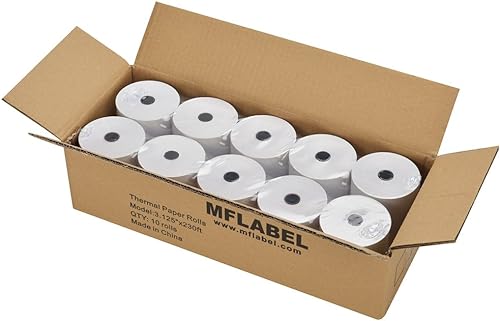 Miniatura 33 de MFLABEL Rollos de papel térmico de 2 1/4 pulgadas, 50 rollos de papel de recibo de tarjeta de crédito de 2.25 x 50 pies, compatible con Clover POS