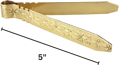Miniatura 5 de Pinzas de incienso de latón en relieve, pinzas para mover carbón, suministros para iglesia católica, 5 pulgadas