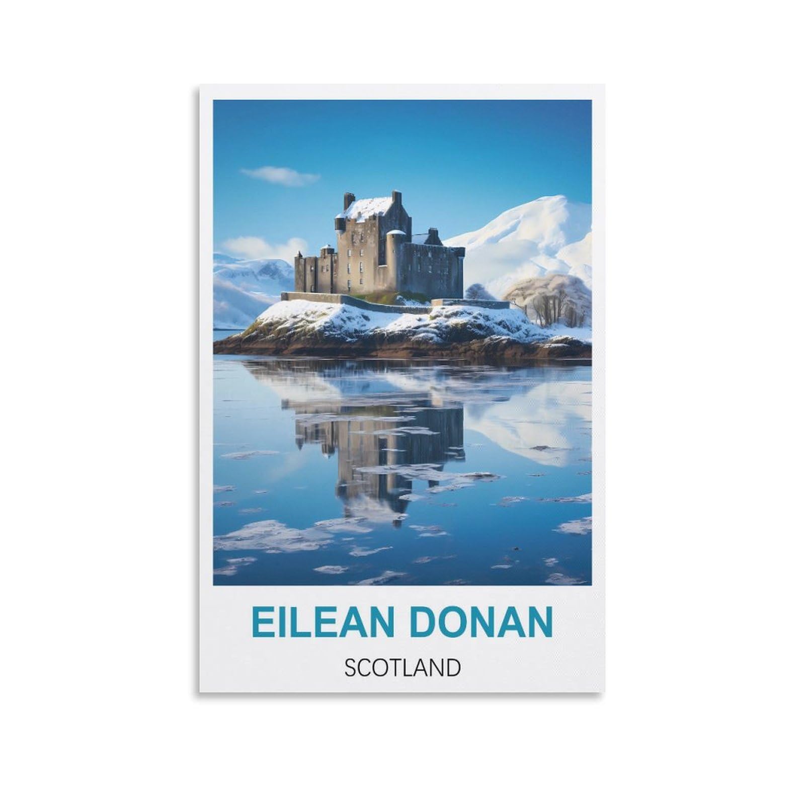 Vintage Metal Tin Sign for Cafe Eilean Donan Scotlands Vintage Signs Home Kitchen Rustic Travel Metal Signs Wall Art Decor 30x40cm
