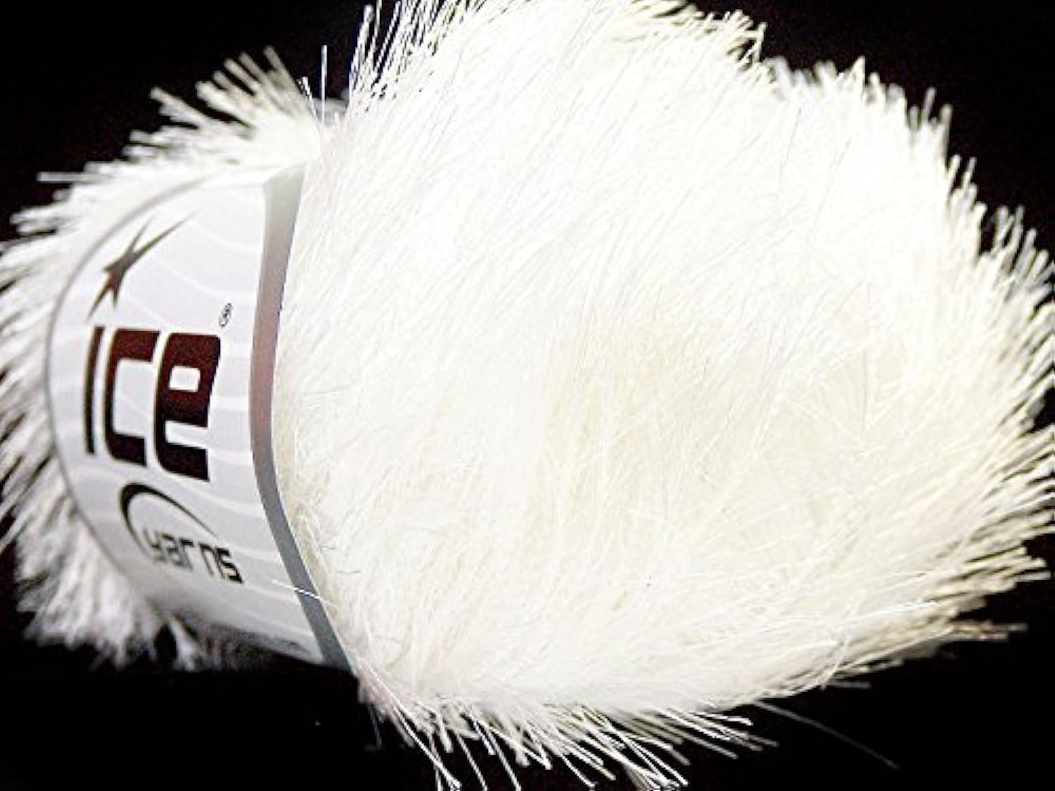 Ice Optical White Eyelash Yarn Bright, Bright Solid White Fun Fur 22744 82 Yards