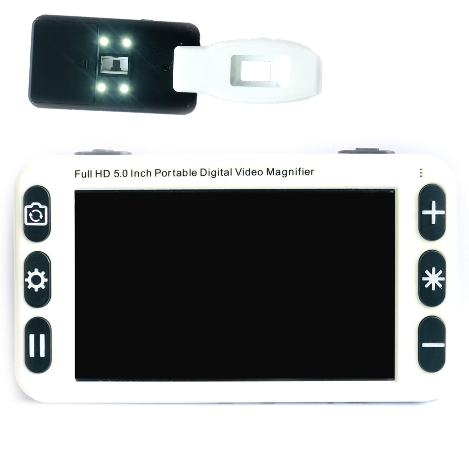 Lupa digital, lupa de video portátil de 5 pulgadas, ayuda de baja visión HD con zoom 2-48X, lector LCD de mano con luz LED, herramienta de lectura electrónica