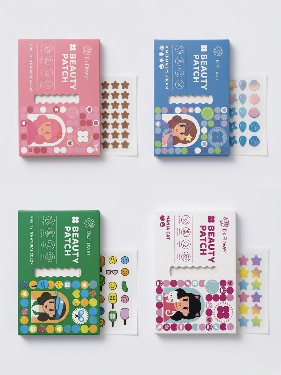 DS Flower BeautyDots Hydrocolloid Pimple Patch with Tea Tree Oil, Cute Designer Acne Patches for Day and Night Use-image-34