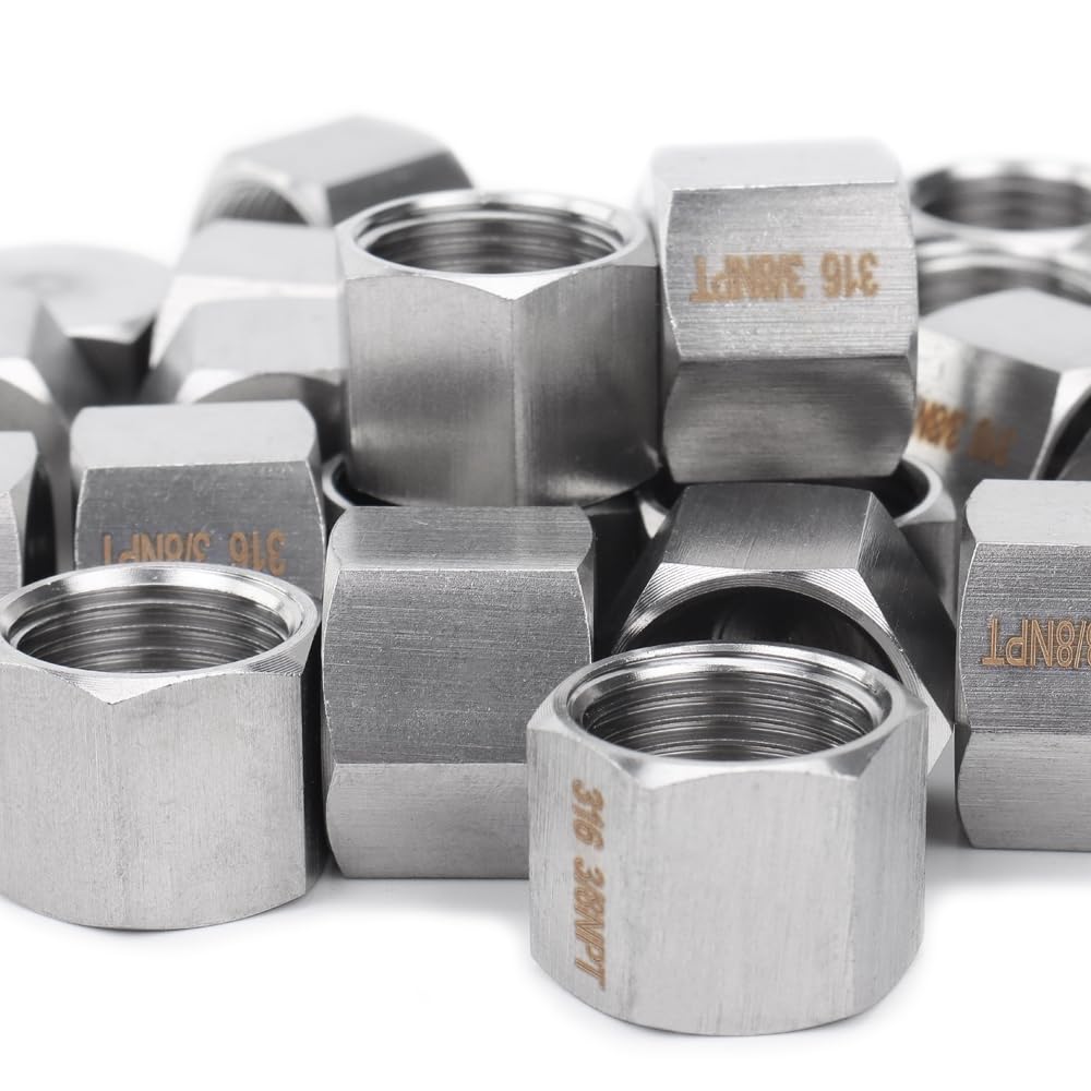 Tapa de tubería de acero inoxidable 316 NPT de 3/8 con sellado hermético anticorrosión