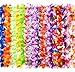 80 Count Hawaiian Flower Lei for Luau Party - Bulk Set of Floral Necklace Leis Vibrant Colors Assortment for Party Favors, Garland Decorations or Ornaments for Any Occasion