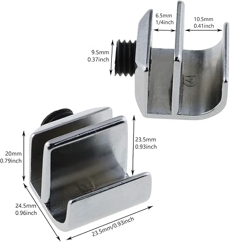 Miniatura 3 de Manija de puerta de vidrio sin marco de aleación de zinc, sin necesidad de perforación, clip de vidrio, escaparate, muebles, armarios de vidrio,