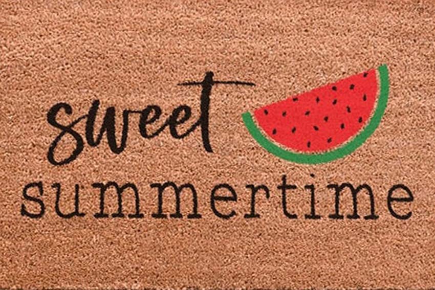 Sweet Summertime,Summer Doormat,Summer Porch Decor,Welcome Mat,Watermelon Decor,Housewarming Gift Welcome doormats,Funny Doormat,Housewarming Gifts Welcome Mat 30X18 Inch