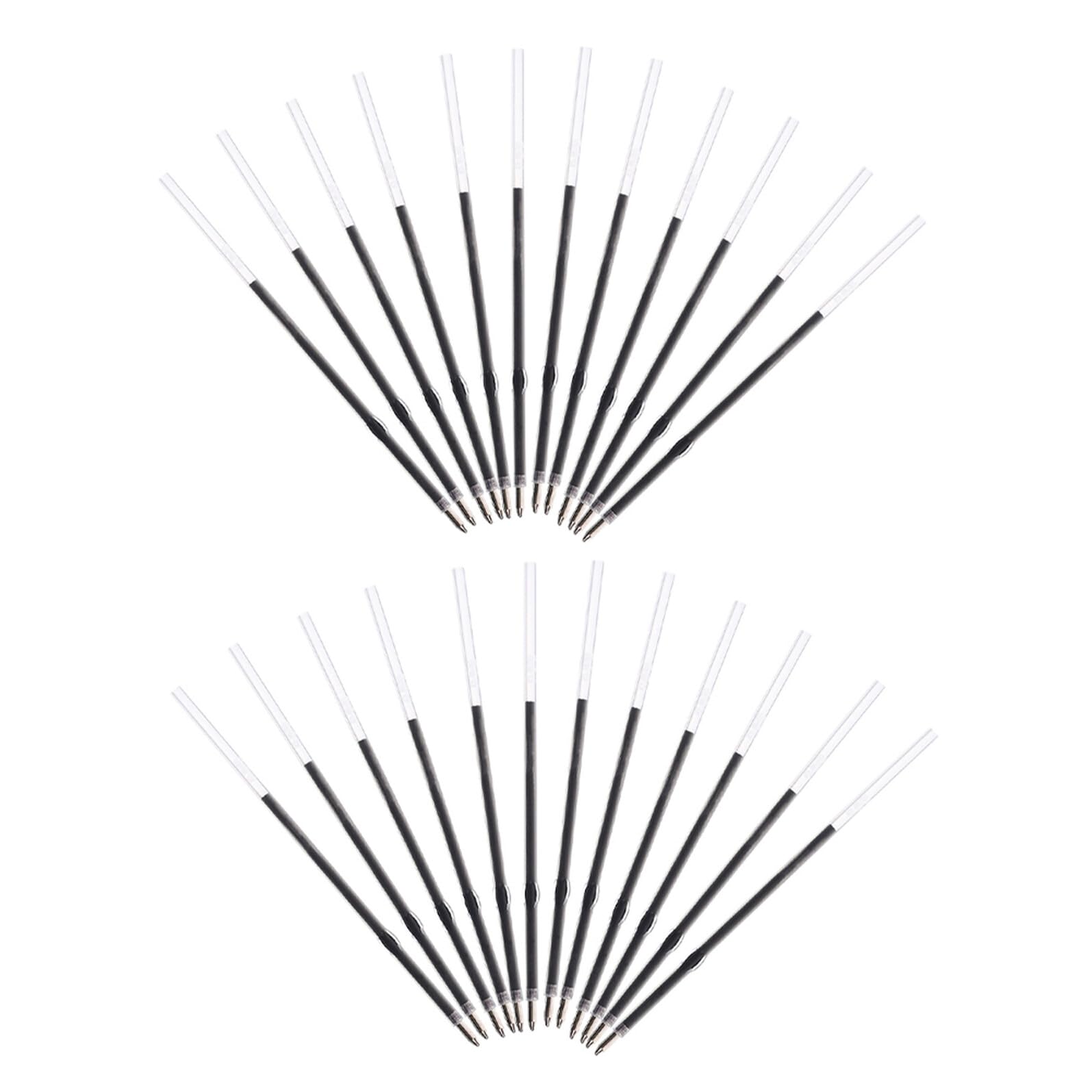 600 Pièces Recharges Stylo-bille Noir Pointe Précise Rechargeable Flux Écriture Fluide pour Bureau École et Usage Domestique