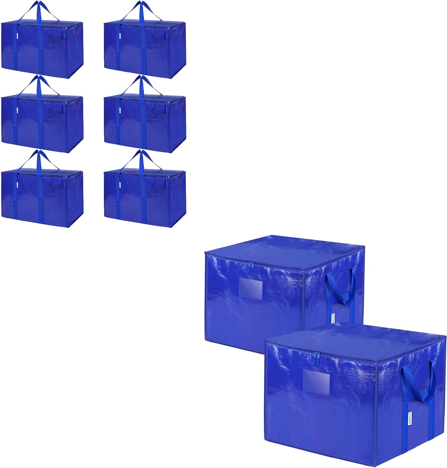 TICONN 6 Pack Extra Large Moving Bags (24 Gallon) & 2 Pack Jumbo Moving Bags (45 Gallon)