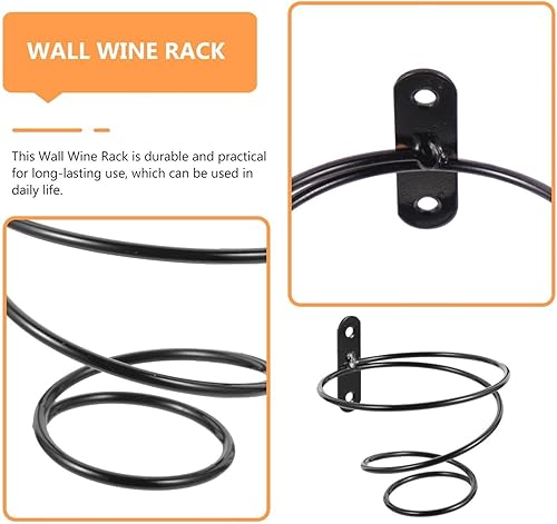 Miniatura 8 de Kichvoe Soporte de pared de vino en espiral, soporte de exhibición de botellas de vino de metal, soporte de exhibición de botellas de vino montado