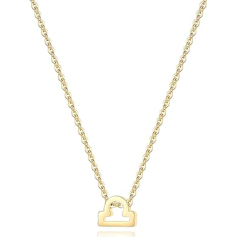 Aimber 18K Gold Plated Astrology Necklace for Women Jewelry,12 Zodiac Pendant Horoscope Constellations Necklace