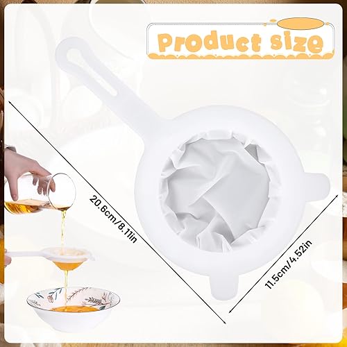 Miniatura 2 de Colador de malla ultra fina, filtro de malla de nailon 400 para cocina, colador de malla fina con mango para café, yogur, jugo, leche de soja, miel,