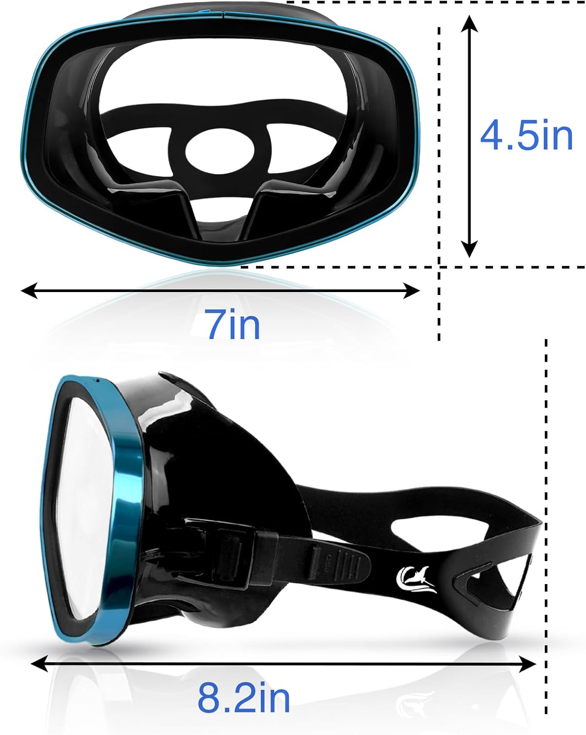 Scuba Mask with Drain Valve Wide View Suitable for Adults Scuba Diving, Free Diving, and Snorkeling Goggles Mask