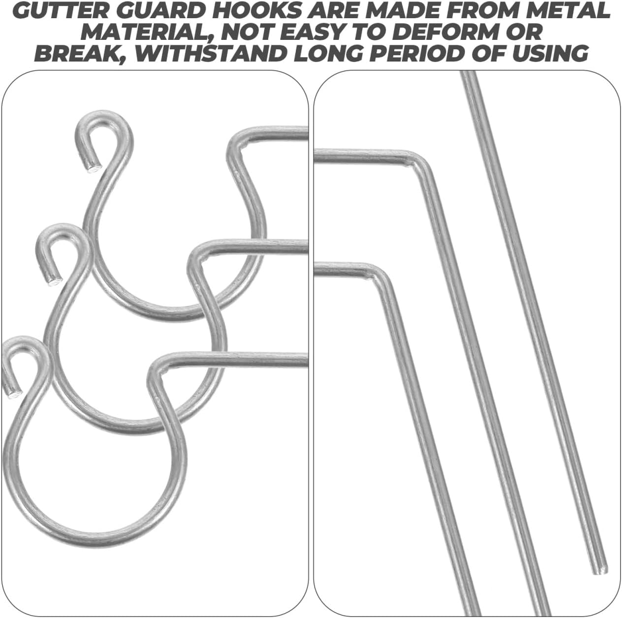 Cabilock 50PCS Metal Gutter Hooks for String Lights, Silver Hangers Set image 5