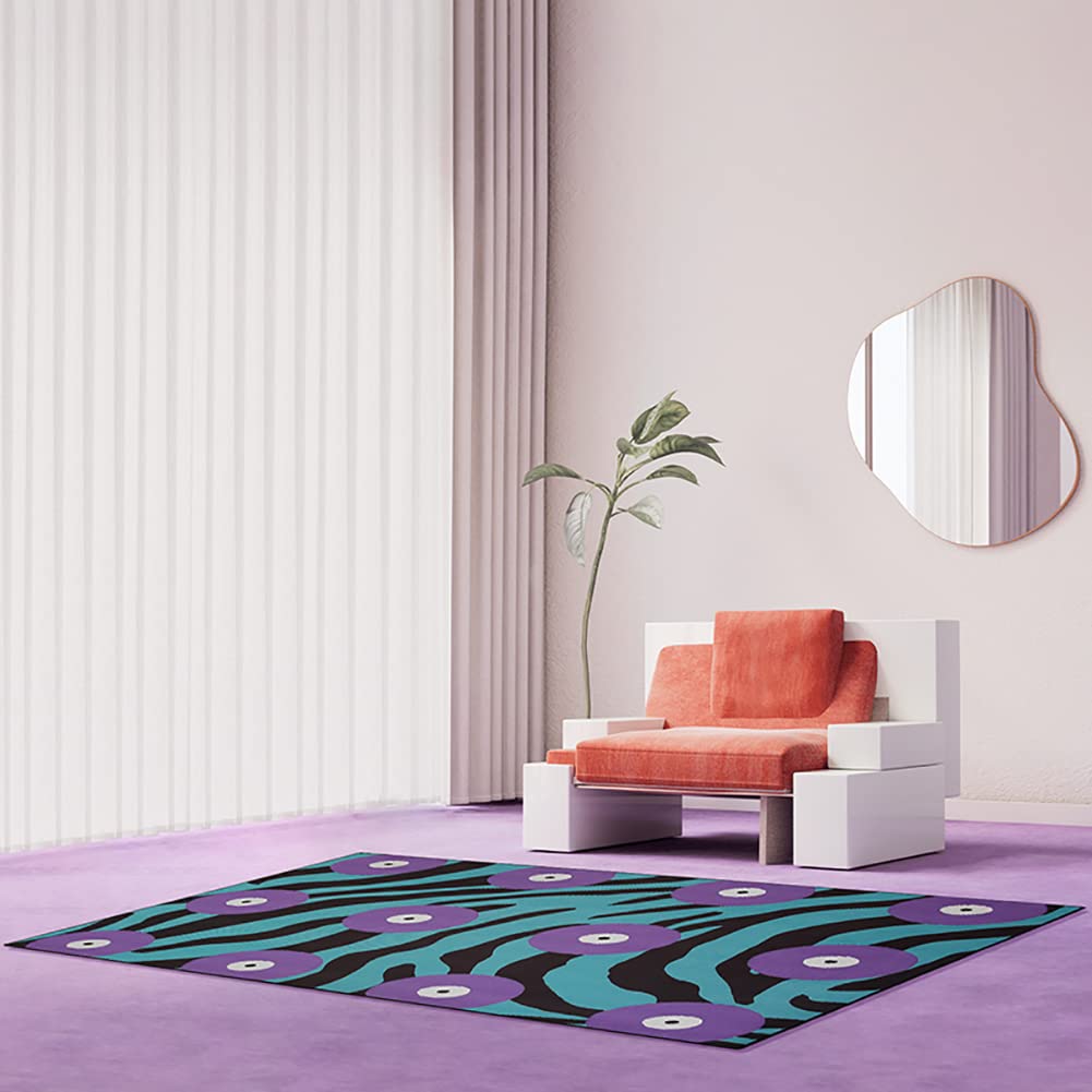 Tapis de luxe doux Ruby Lil style abstrait violet pour intérieur raffiné