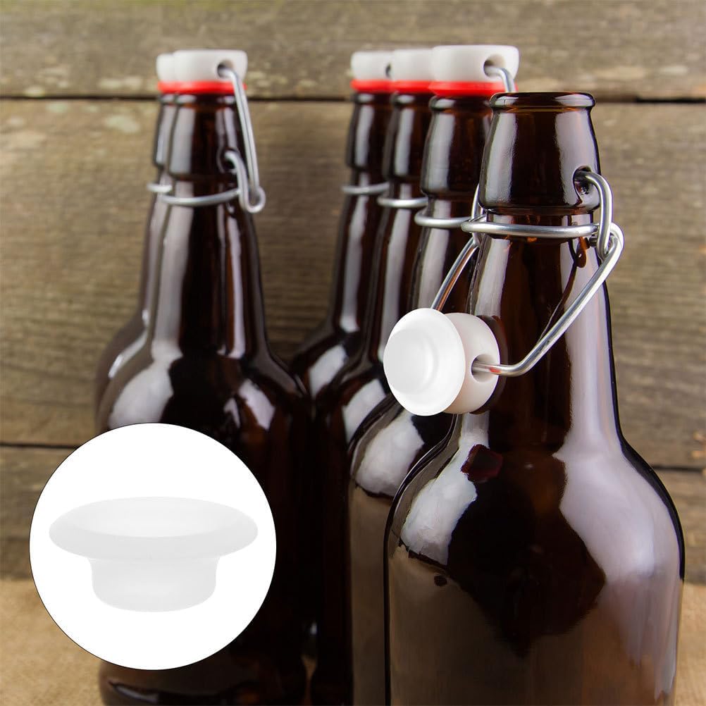 Luxshiny Swing Top Bottle Seal Gaskets 12 Pcs Beer Bottle Washers Replacement Rings for Leak Proof Seal Home Brewing Fermentation 0.98 X 0.98 X 0.27 in