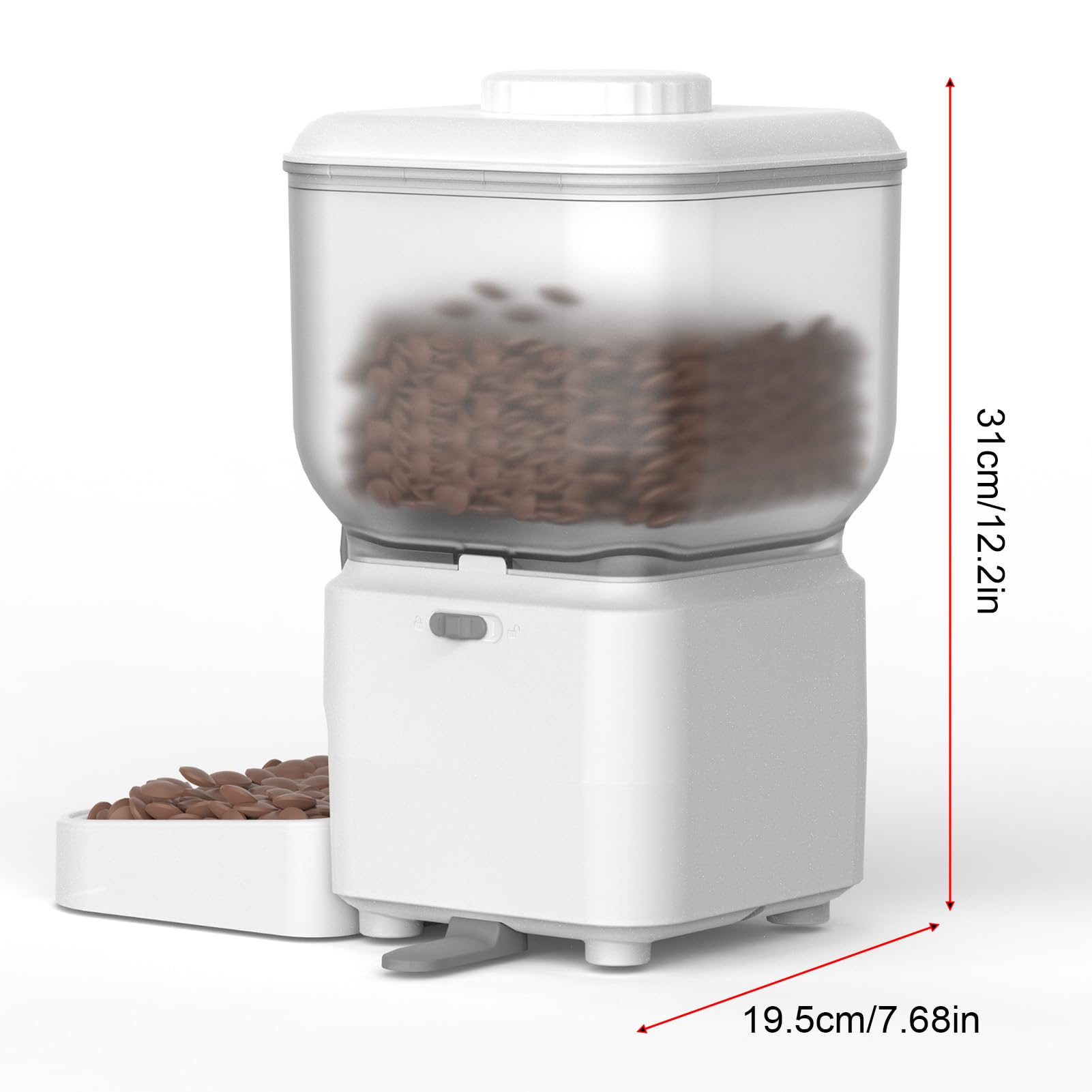 Asixxsix Distributore Automatico Di Cibo per Gatti Wifi, Distributore Di Cibo per Cani Con Timer Intelligente Wireless-Fidelity Da 6,5 Litri Controllo Tramite App per Cani Di Piccola