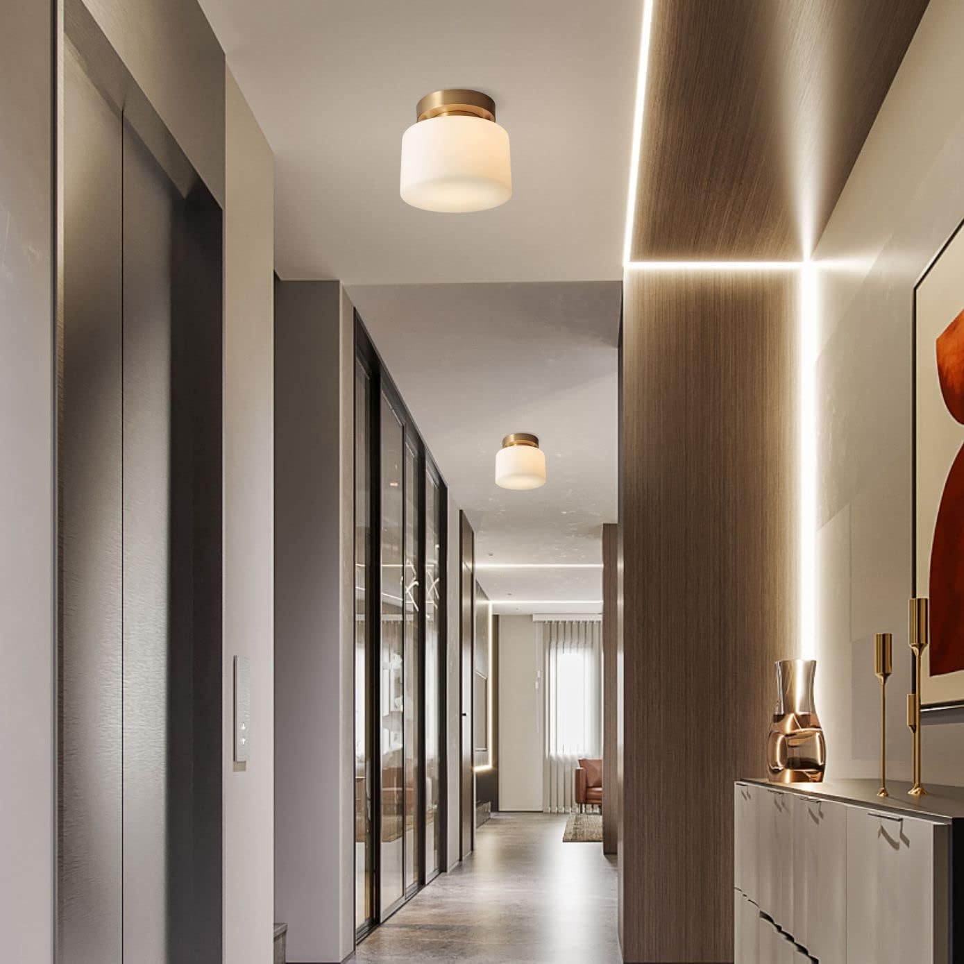 Frее Shірріng 🛒 KCO Lighting Flush Mount Ceiling Light Fixture 1-Light Gold Ceiling Light Brass Drum Shape Ceiling Lamp with Frosted Glass Shade Metal Ceiling Lamp for Living Room Hallway Farmhouse (Gold) Bеѕt Dеаl Chеар 🛒 KCO Lighting Flush Mount Ceiling Light Fixture 1-Light Gold Ceiling Light Brass Drum Shape Ceiling Lamp with Frosted Glass Shade Metal Ceiling Lamp for Living Room Hallway Farmhouse (Gold)