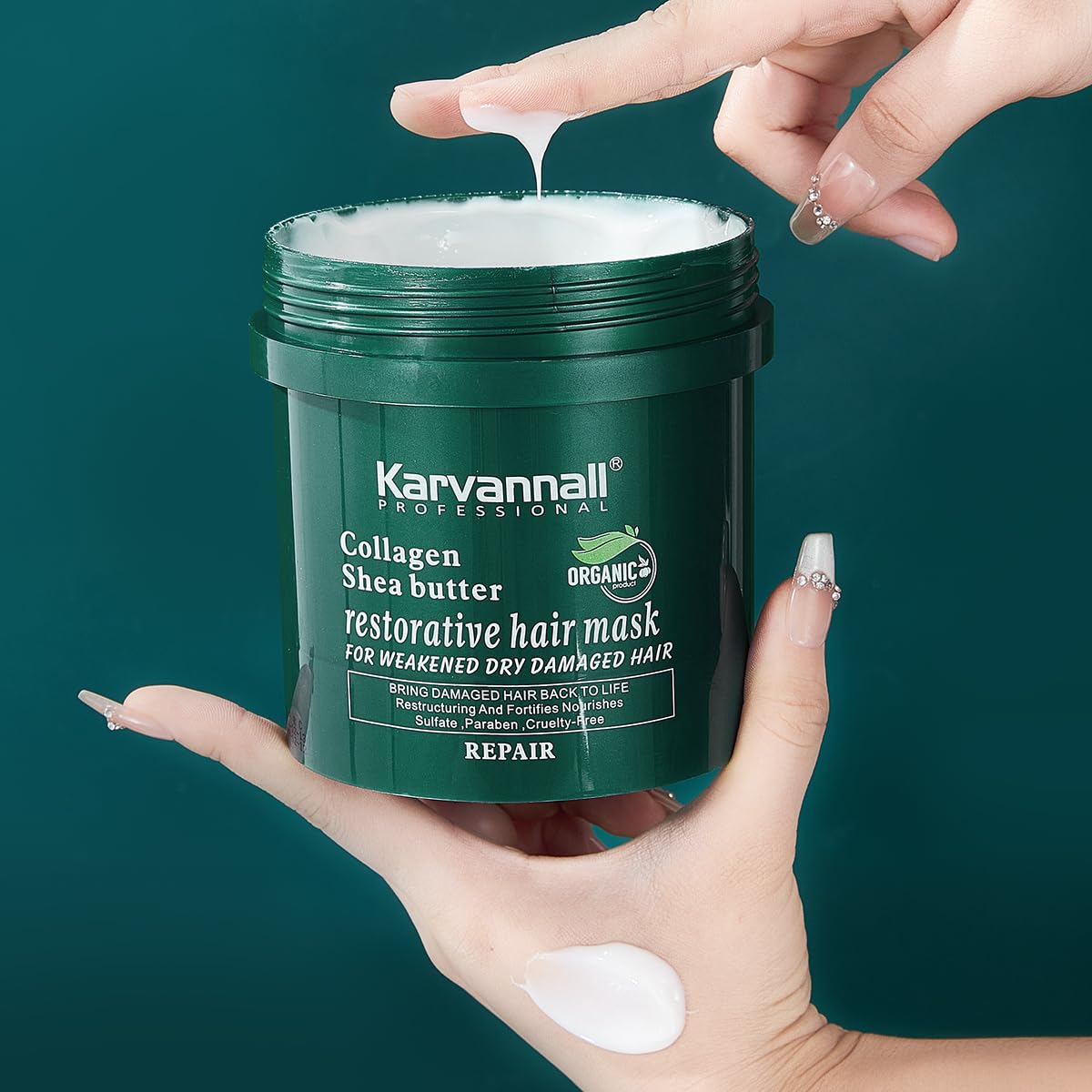Collagen Shea Butter Restorative Hair Treatment Mask for High Porosity Hair, Ultimate Repair Formula For Dry Damaged and Weak or Hair Breakage, Sulfate-Free, Salon Quality-Home Care,16.9 Fl Oz