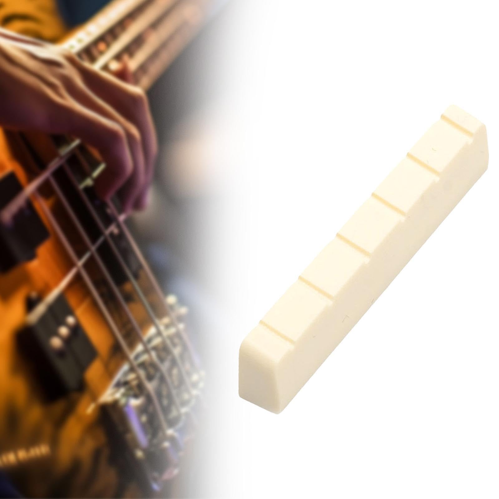 Garende Guitar Nut Flat Bottom Parts Easy to Install Slotted Nut Guitar Bridge Nut Musical Instrument Accessory Luthier DIY, up Guitar nut