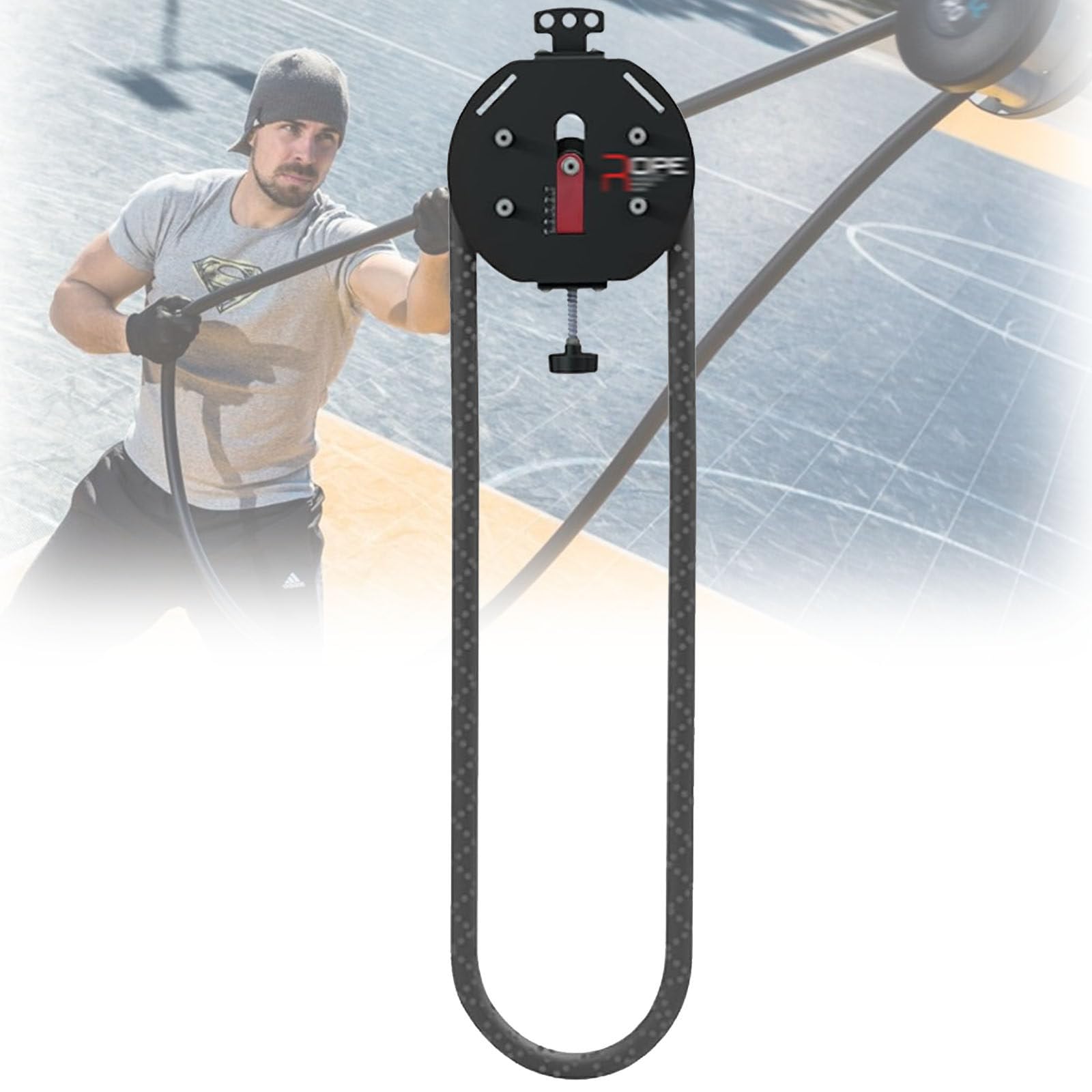 Ptatritious Red Resistance Trainer Machine, Adjustable Tricep Rope Attachment, Home Gym Infinity Rope For Muscle Endurance, Upper Extremity Physical Training, Aerobic Exercise Training